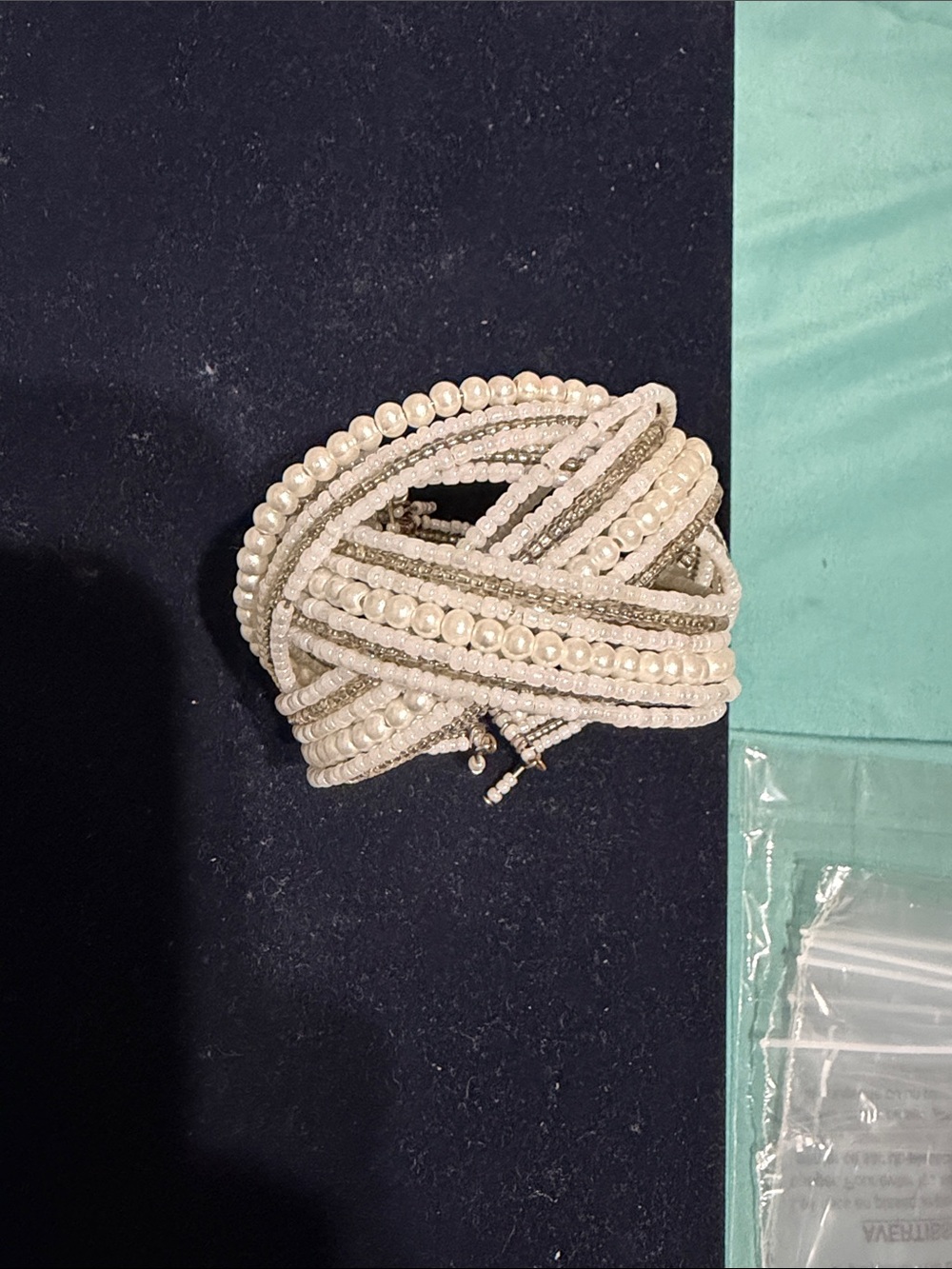 Pearl Beaded Multi-Strand Bracelet - White